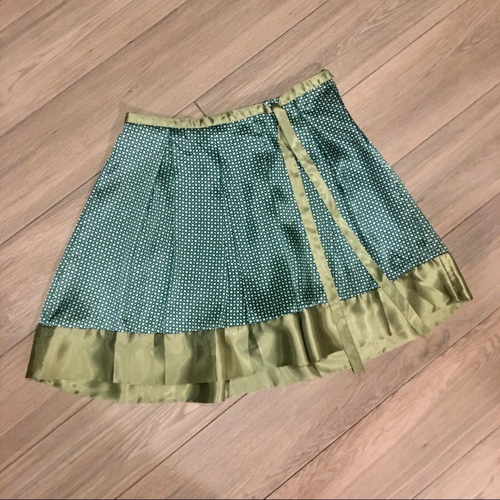 Lime green silky skirt